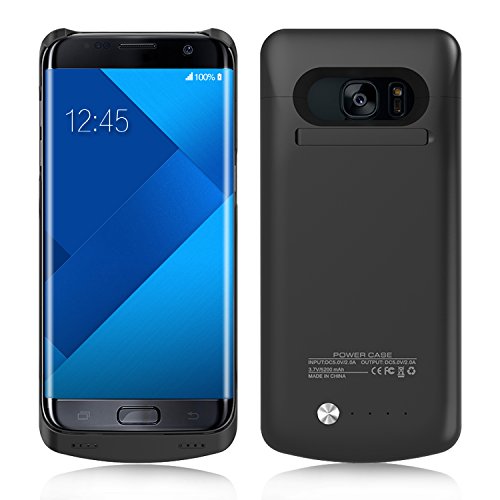 Galaxy S7 Edge Battery Case,Elebase External Battery Case,5200mAh Portable Backup Battery Charger,Cover Case for Samsung Galaxy S7 Edge,Rechargeable Power Bank Case(Black)(Not For Galaxy S7)