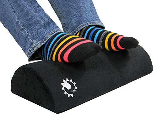 K&S Solutions Foot Rest Cushion for Under Desk, Ergonomic Support for Foot, Leg and Knee Pain. Help Relieve Sciatica. Ideal for Office or Home. Perfect Size Optimum Leg Clearance. (Black)