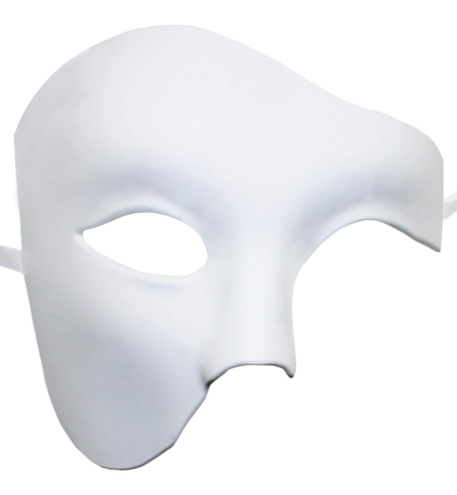 Lilwemen Mens Mask Masquerade Mask Phantom of The Opera Half Face Mask (White)