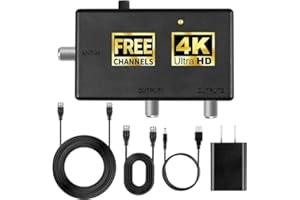 S·WONIU 30db,Distribution Amplifier, TV Antenna Amplifier Signal Booster,Adjustable Boost/Gain, NTSC, ATSC, FM, UHF, VHF - 870 MHz,1 ft+16ft RG-6 Coaxial Cable Adapter