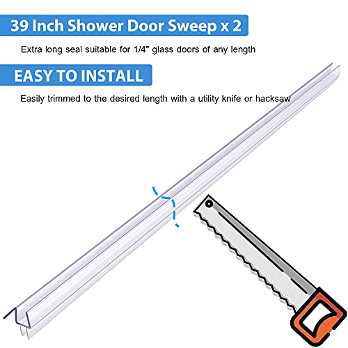 Butecare Premium Frameless Shower Door Bottom Seal Strip Glass Door