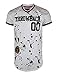 SCREENSHOT Screenshotbrand Mens Hipster Hip-Hop Premiun Tees - Stylish Longline Latest Fashion T-Shirts - Splatter Print Jersey - White - Large