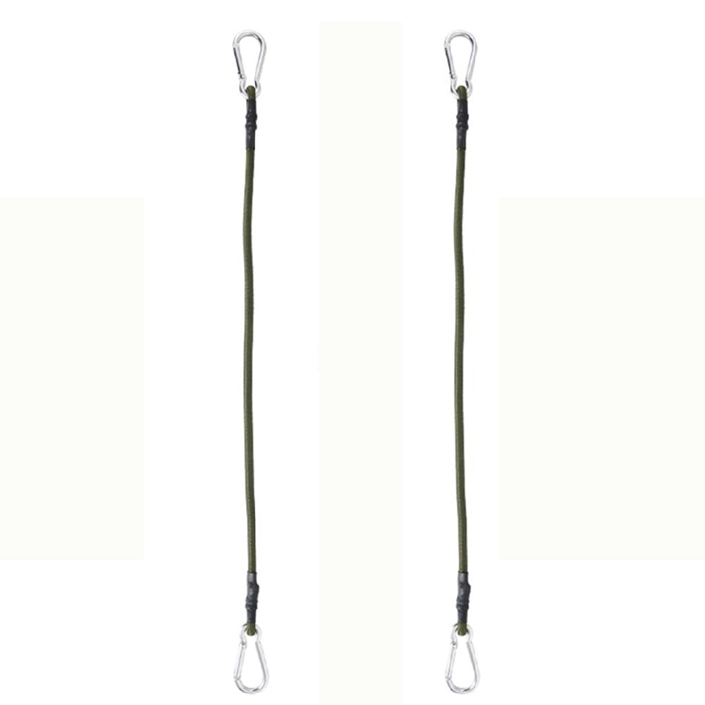 2 Pcs Bungee Cords, 60cm Heavy Duty Luggage Tie Downs with Carabiner Clips, Multi-Purpose Elastic Rope for Camping, Tarps, Bike Rack, Tent