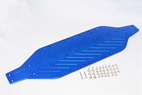 Traxxas XO-01 Supercar Upgrade Parts Aluminum 4mm Main Chassis With Stainless Steel Screws - 1 Set Blue
