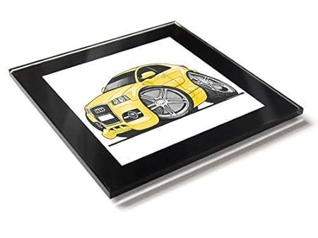 Koolart - Posavasos de cristal con caja de regalo para coche, Audi ...