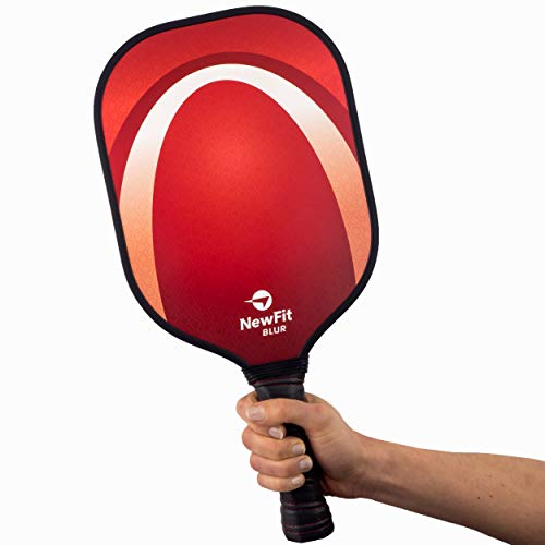 NewFit Blur Pickleball Paddle - USAPA Approved - Graphite Face & Polymer Core for a Quiet and Light Racket (Red Single)