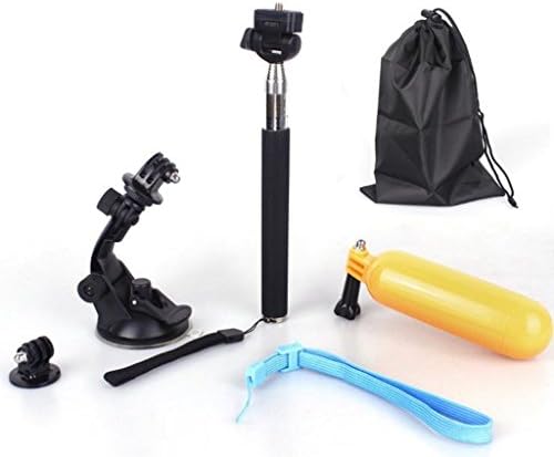 Bolve Essential Accessories Kits 5 Pieaces Pack Selfie Monopod &amp; Handheld Stick &amp; Yellow Grip Floating Mount&amp; tripod mount &amp; Carrying Bag For Camera Gopro Hero 1 2 3 3+ 4
