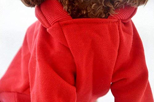 Moolecole Adidog Pet Dog Hooded Clothes Apparel Puppy Cat Warm Hoodies Coat Sweater for Small Dogs(M, Red)