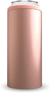 Hearthy Home Slim Can Cooler - Skinny Can Cooler Insulated To Keep Your Hard Seltzer or Slim Can Beer Cold - 12 oz Can Cooler for White Claw, Red Bull, Truly, And More - Rose Gold