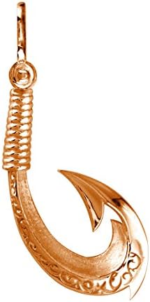 Medium Hei Matau, Maori Tribal Fish Hook Charm in 14k Pink Gold