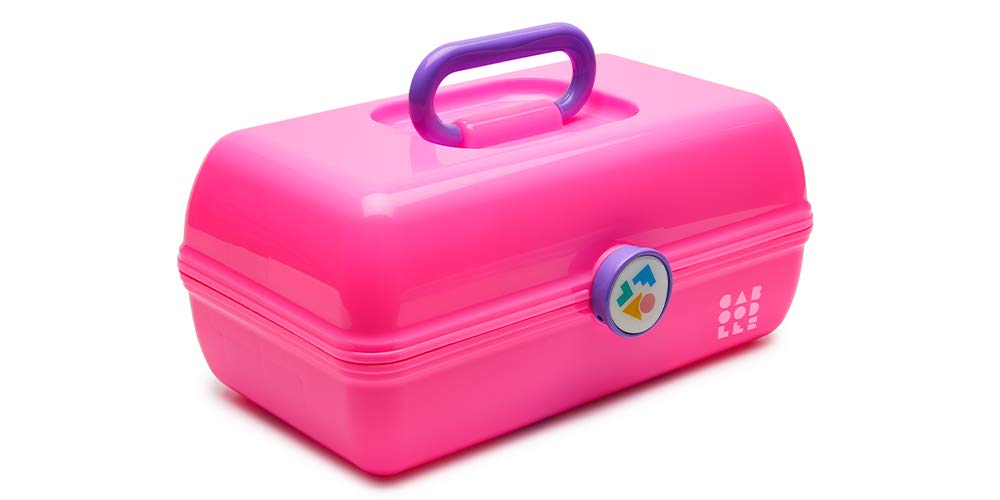 Caboodles Miami beat - on-the-go girl cosmetic organizer, Neon Pink Base With/ Lavender Handle: Beauty