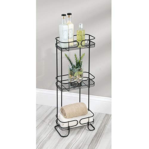 iDesign Neo Bathroom Shelf Caddy, Three Shelves, Shower, Matte Black