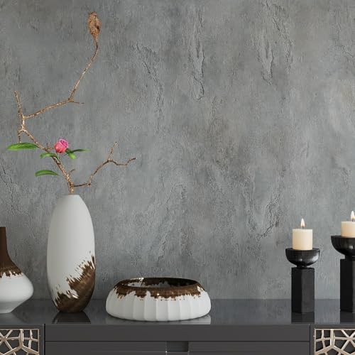 VEELIKE Grey Concrete Wallpaper Peel and Stick 15.7x118 Inches Cement Wall paper Self Adhesive Waterproof Textured Vinyl Removable Contact Paper for Kitchen Backsplash Bathroom Cabinet Wall Decor