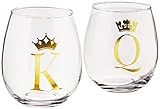 Fifth Avenue Crystal 229452-2GB King/Queen Stemless Glasses (Set of 2), Clear