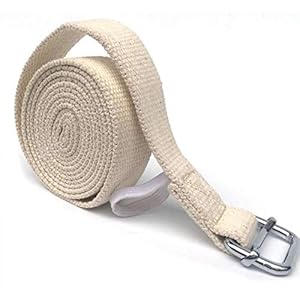 NOBRAND Yoga Stretch Strap D Ring Belt,Figure Waist Leg Resistance Fitness Band Yoga Belt Cotton Exercise Gym Rope