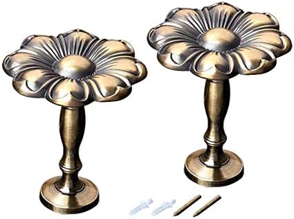 CHICTIE Vintage Medallion Holdbacks for Drapery Zinc Alloy Metal Wall Hooks European Style Hanger Pack of 2 (Bronze)