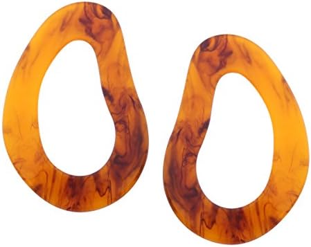 Oval Acrylic Geometry Stud Earrings Brown Resin Charms Vintage Stud Earrings For Women Girls