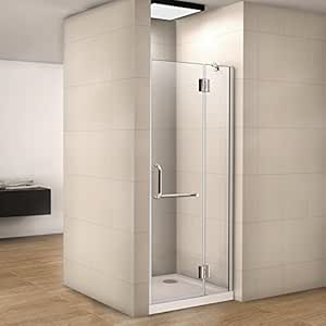 Mamparas de Ducha Puerta Abatible Parcial con Toallero ...