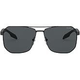 Prada Linea Rossa PS 51VS - DG05Z1 Sunglasses BLACK RUBBER w/POLAR GREY 62mm