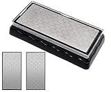LK-WORLD Knife Sharpening Stone, double-sided diamond sharpening stone Sharpener - Fine/Coarse with Anti-slip Base (600/1200 gift)