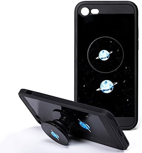 iPhone 7 Cases,Fashion iPhone 8 Cases with Pop up Kickstand and Grip Shockproof Anti-Scratch TPU Soft Bumper Silicone Cover Cases for iPhone 7/8 4.7 inch Planet Black Cases