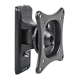DYNAVISTA Adjustable Tilt Swivel TV Wall Mount Bracket Fits up to 24 Inch LCD LED TV Flat Screen Monitors Low-Profile Rotating Tilting TV Mount Compatible with VESA 75 and 100, Max 25 Lbs (Black)