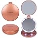 Folding Travel Mirror with Light - 1X and 5X LED Lighted Travel Makeup Mirror, Magnifying, Handheld Mirror, Pouch & Batteries Included, Rose Gold