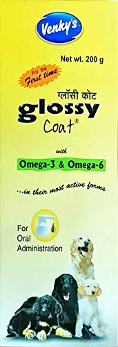 Venky's Jolly and Cutie Pets Glossy Coat Syrup with Omega-3 and Omega-6 for Skin and Coat (200 g)
