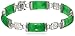 Amazon Collection Rhodium-Plated Sterling Silver Green Jade Asian Script Link Bracelet