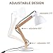 MUTUW Wooden Swing Arm Desk Lamp, e26 e27 LED Bulb Lamp, 40W, Metal Wooden, Perfect for Reading Study Work Office, White