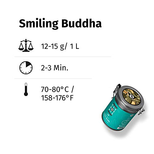 "Smiling Buddha" Grüner Tee Lose Ingwer Zitrone in Dose, Aromatisierter Grüntee (ca. 40 Tassen) 100 Gramm von alveus – Bild 4