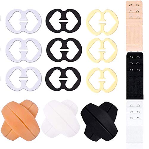 Women's Bra Strap Clips Set - 3 Pairs Silicone Bra Strap Cushions Holder | Non-Slip Shoulder Protectors Pads, 3Pcs Bra Hook Strap Bra Extender, 9Pcs Bra Strap Clips - Thumbnail 7