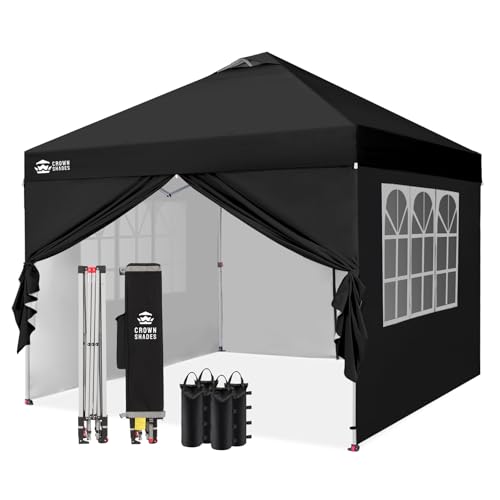 CROWN SHADES Pavillon 3x3 m Pop-Up wasserdicht mit 4 Seitenteilen