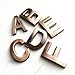 HopeWan Door Letters A B C D E F, 2 Inch Bronze Alphabet Wall Stickers for Apartment/Home Decoration/Mailbox. (2