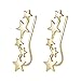 YAN & LEI Sterling Silver Mix Linked Stars Sweep up Ear Pin Crawler Cuff Wrap Climber Earrings