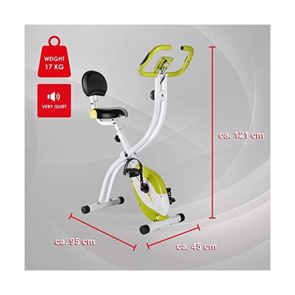 Ultrasport F-Bike, Folding Exercise Bike with Training Computer, Adjustable Resistance Levels and Hand Pulse Sensors…