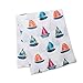 lulujo Baby 100% Cotton Muslin Swaddle Blanket, 47 x 47-Inches, Sailboat
