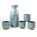 Happy Sales HSSS-BLU03, 5 piece Ceramic Sake set - Grey Blue