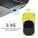 ASHATA Wireless Mouse, 2.4G Sport Car Shaped Bluetooth Optical Mouse with USB Receiver, 1600DPI for PC Desktop Laptop Tablet Gaming Office(Yellow)thumb 1