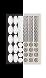 Reflective Stickers for Hard Surfaces - Bicycle Frame, Helmet, Stroller, Scooter, Pedals - 5 Pack - 3.5 x 5.5 inches Per Sheet - 150 Bright Retro Reflective Stickers