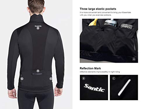 image for Santic Bike Winter Jacket Windproof Fleece Thermal Warm UP Cycling Bic