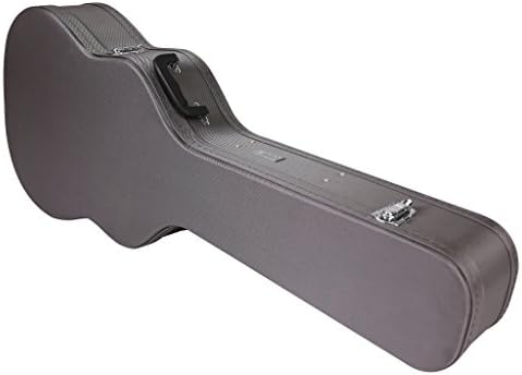 Standard Size Acoustic Gutar Case—Hard Durable Wood Shell with Carrying Handle, Padded Inside with Plush Foam, Key-Locking Center Latch, Charcoal by Phitz