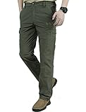Amoystyle Men's Stretch Waist Lightweight / Fleece Lined Outdoor Pants W29-36