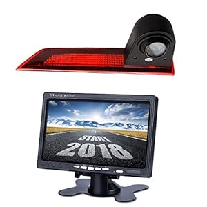 HD 720p 3rd remlicht camera kit + 7.0″ inch DVD monitor TFT scherm kleurcamera dak achteruitrijcamera vervangt derde remlicht m. nachtzicht voor D Transit Custom V362 2012-2019