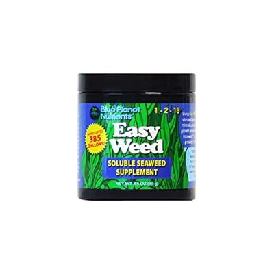 Easy Weed Soluble Seaweed (3.5 oz) Blue Planet Nutrients | Soluble Organic Kelp Supplement | Hydroponic Soil Aeroponic Soil-Less Coco Coir | for All Plants Indoor &amp; Outdoor Gardens
