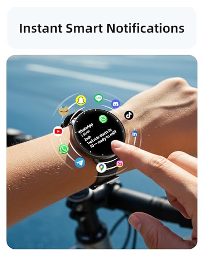 Parsonver Smart Watch Built-in GPS, 5ATM Swimming Smartwatch for Pool/Open Water, Fitness Watch with AMOLED Display, Heart Rate Sleep Monitor, 100+ Sports,Message Notification (Black, 42 mm)