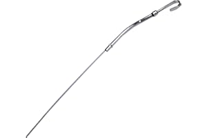 Flylin Oil Dipstick, Dip Stick for Chevrolet Small Block SBC 265 283 305 327 350 383 400 - Flexible Engine Replacement Oil Level Indicator (Sliver, 1955-1979)