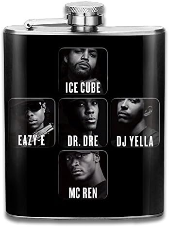Straight Outta Compton Flasks Stainless Steel Cool Liquor Flagon Retro Rum Whiskey Alcohol Pocket Flask Liquor Flagon Retro Rum Whiskey Flask Great Little Gift 7OZ