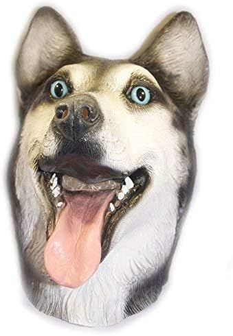 The Rubber Plantation TM 619219293457 Panting Siberian Latex Mask Malamute Wolf Dog Canine Animal Halloween Huskie Fancy Dress Costume Accessory