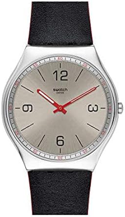 Swatch Reloj Analógico para Hombre de Cuarzo Suizo con Correa en Cuero Genuino SS07S104